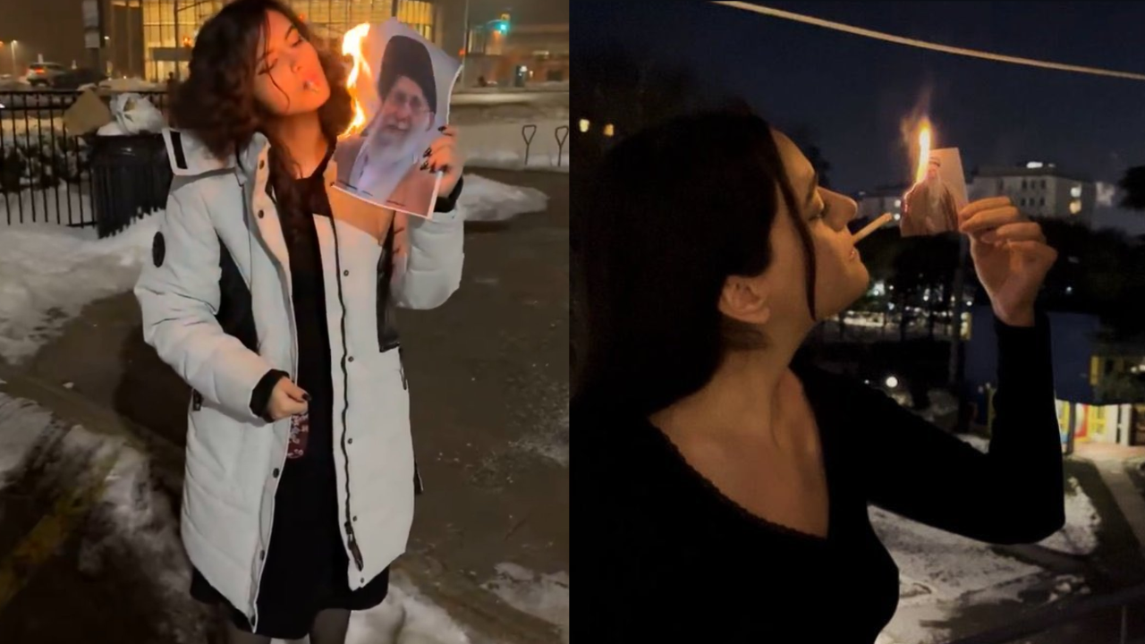 Iran Women: సిగరెట్లు తాగుతూ ఫొటోలను కాల్చుతున్న యువతులు.. వీడియో వైరల్!